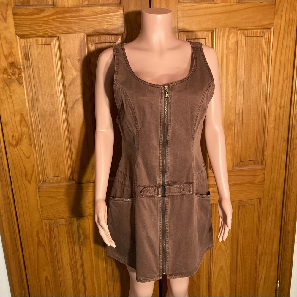 NWOT Vintage Sherry Taylor Denim Jumper Dress Size L - Picture 5 of 15